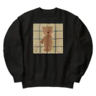 tateshima(たてしま)の口元に手を当てるテディベアくん Heavyweight Crew Neck Sweatshirt