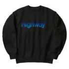 特製飯屋Highway（着なさい）の深海色_リッチモンド２番街_Highwayロゴ入り Heavyweight Crew Neck Sweatshirt