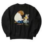 Quatre Illustrationの犬のお医者さん Heavyweight Crew Neck Sweatshirt