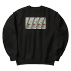 ブラッドさんのおみせ。のキンカチョウのヨハネちゃん おとぼけ4連ver. Heavyweight Crew Neck Sweatshirt