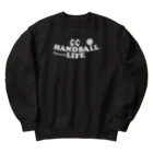 sports_tower スポーツタワーのハンドボール・目玉・白・HANDBALL・デザイン・Tシャツ・送球・男子・女子・得点・ボール・選手・ポジション・応援・スポーツ・かっこいい・かわいい・ステップシュート・有望・確実 ヘビーウェイトスウェット