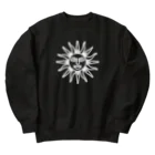 QUQU_WORKSの太陽神 ホワイト Heavyweight Crew Neck Sweatshirt