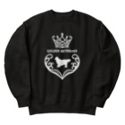 onehappinessのゴールデンレトリバー　crown heart　onehappiness　white Heavyweight Crew Neck Sweatshirt