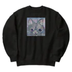 猫のきぬくんのお店のフクロウじゃないもん Heavyweight Crew Neck Sweatshirt