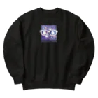 つばめやのおばけの立体視(ソリッド紫) Heavyweight Crew Neck Sweatshirt