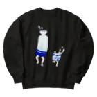 dougaseiseitokoroの足の生えた徳利とおちょこ Heavyweight Crew Neck Sweatshirt