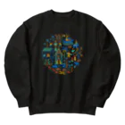 IZANAMI by Akane Yabushitaのラオスのモザイク画 Heavyweight Crew Neck Sweatshirt