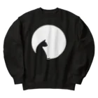 mkumakumaの猫と白丸 Heavyweight Crew Neck Sweatshirt