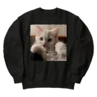 シュシュ🐱キャットのシュシュちゃん🐱 Heavyweight Crew Neck Sweatshirt