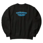 シカクとオチビの富良野暮らしのぷっくりHATARAKITAKUNAI水色 Heavyweight Crew Neck Sweatshirt