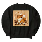 dcgnori／ワンコ画像の柴犬、縄文☆彡古代くん Heavyweight Crew Neck Sweatshirt