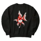 まみおデザインの金魚（ゆるモア水墨画風） Heavyweight Crew Neck Sweatshirt