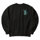 大人かわいい動物の世界のカラフル猫 Heavyweight Crew Neck Sweatshirt