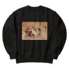 public2024のピンクと黄色のバラ Heavyweight Crew Neck Sweatshirt