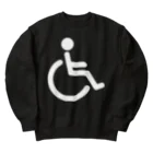 お絵かき屋さんの車椅子マーク（白） Heavyweight Crew Neck Sweatshirt
