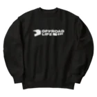 QUQU_WORKSのオフロードライフ オフロードヘルメットデザイン ホワイト Heavyweight Crew Neck Sweatshirt