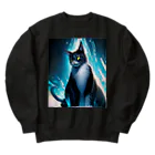 おかづあいのねこちゅうしんの重心下目白トラ猫 Heavyweight Crew Neck Sweatshirt