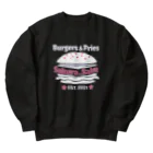 Burgers&Fries Sakura_SakuのBurgers&Fries Sakura_Saku ロゴアイテム（ホワイト） Heavyweight Crew Neck Sweatshirt