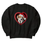 saitosekaiのクリスマスの癒しの子犬 Heavyweight Crew Neck Sweatshirt