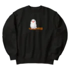 石丸沙織のポチャ白文鳥ちゃん　背景透過版 Heavyweight Crew Neck Sweatshirt