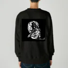 切り絵作家　MiHoの憂いの人魚姫・黒 Heavyweight Crew Neck Sweatshirt