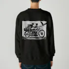 Skull sectionのバイクとドクロ（黒メイン） Heavyweight Crew Neck Sweatshirt