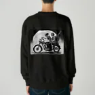 Skull sectionのバイクとガイコツ（黒メイン） Heavyweight Crew Neck Sweatshirt