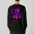 cyber_punkのサイバーパンクな街中 Heavyweight Crew Neck Sweatshirt