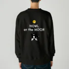 コチ(ボストンテリア)のバックプリント:ボストンテリア(HOWL at the MOON ロゴ)[v2.8k] Heavyweight Crew Neck Sweatshirt