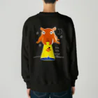 イラスト MONYAAT のバックプリント　たこさんwinなーとメンダコUFO Heavyweight Crew Neck Sweatshirt