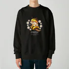 カワウソとフルーツのBaby Otters Honey（文字白色） Heavyweight Crew Neck Sweatshirt