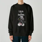 真希ナルセ（マキナル）のLife is a beautiful ride（黒猫とグレー猫） Heavyweight Crew Neck Sweatshirt