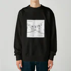 二木 こうた、🐭のアルビノダウンタウン（表裏デザイン）Type-B.white Heavyweight Crew Neck Sweatshirt