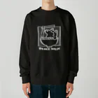 akioco’s character goodsのピース麺(白) Heavyweight Crew Neck Sweatshirt