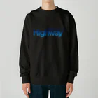 特製飯屋Highway（着なさい）の深海色_リッチモンド２番街_Highwayロゴ入り Heavyweight Crew Neck Sweatshirt