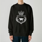 onehappinessのゴールデンレトリバー　crown heart　onehappiness　white Heavyweight Crew Neck Sweatshirt