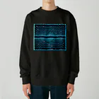 LalaHangeulの遠近グリッドのネオン宇宙 Heavyweight Crew Neck Sweatshirt