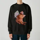 xin_PENTAXの蓮の花びらの羽を背負ったちゃー君 Heavyweight Crew Neck Sweatshirt