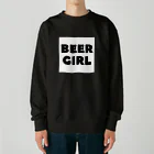 BEERのビールガール_黒字(白背景) Heavyweight Crew Neck Sweatshirt