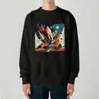 のんびりアート工房のガラクタアート Heavyweight Crew Neck Sweatshirt