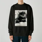 深夜の猫屋さんのしんやねこ Heavyweight Crew Neck Sweatshirt