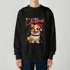 Design_Lab_Lycorisのキラキラと降る雪に心を躍らせるクリスマスコーギー Heavyweight Crew Neck Sweatshirt
