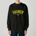 Super Sauna StyleのSAUNER1137 Yellow -Black- Heavyweight Crew Neck Sweatshirt