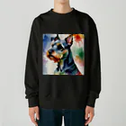 LGBTQ-のミニチュアシュナウザー　レインボー柄 Heavyweight Crew Neck Sweatshirt