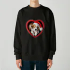 saitosekaiのクリスマスの癒しの子犬 Heavyweight Crew Neck Sweatshirt