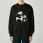 chippokeのパンダの親子〈白枠入り〉 Heavyweight Crew Neck Sweatshirt