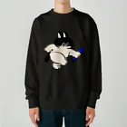 愉快レトロ雑貨屋★39太郎のバトンタッチ猫★ぽんちゃん(青組) Heavyweight Crew Neck Sweatshirt