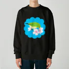 LalaHangeulの桜とメジロさん Heavyweight Crew Neck Sweatshirt