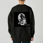 切り絵作家　MiHoの憂いの人魚姫・黒 Heavyweight Crew Neck Sweatshirt