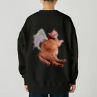 xin_PENTAXの蓮の花びらの羽を背負ったちゃー君 Heavyweight Crew Neck Sweatshirt